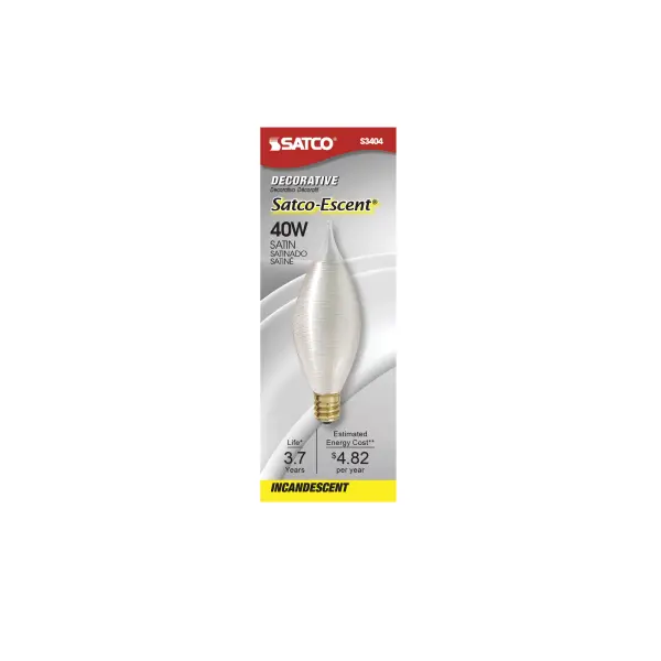 40 Watt C11 Incandescent - Spun White - 4000 Average rated hours - 316 Lumens - Candelabra base - 120 Volt - alternate view
