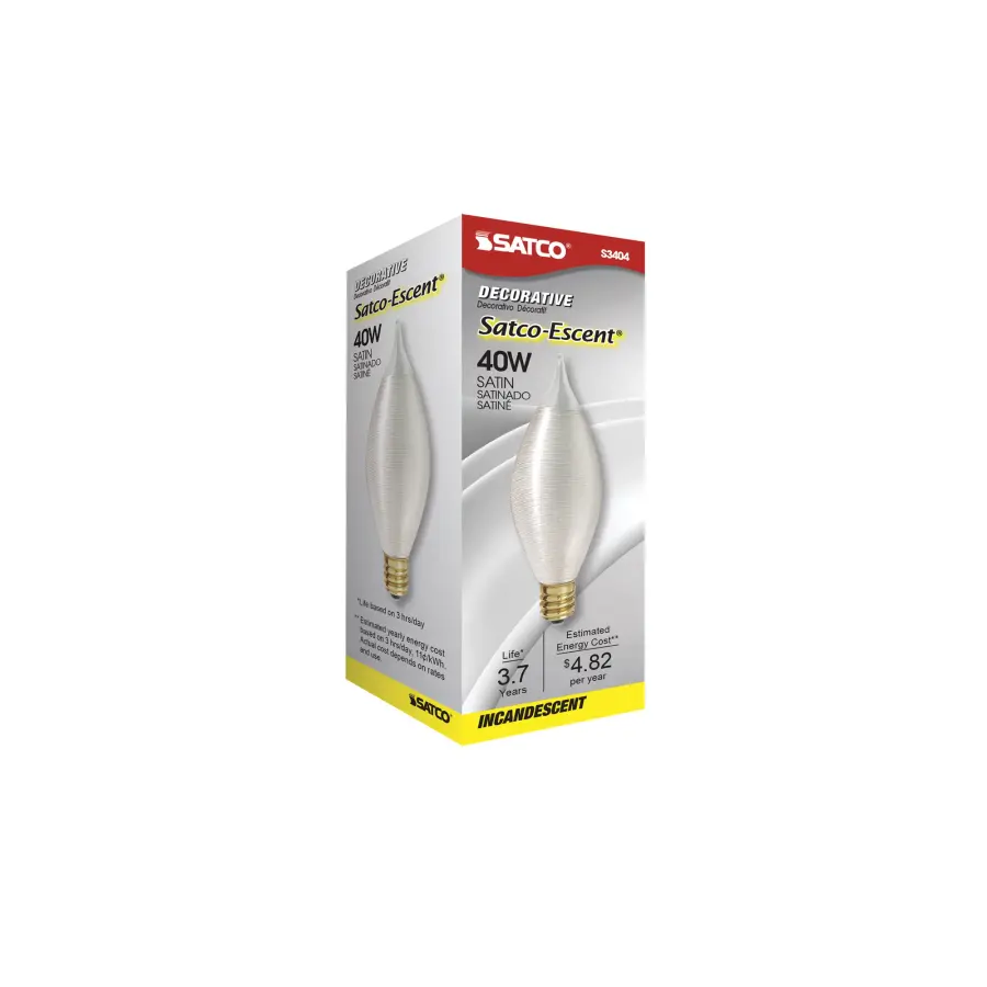 40 Watt C11 Incandescent - Spun White - 4000 Average rated hours - 316 Lumens - Candelabra base - 120 Volt - Image 6