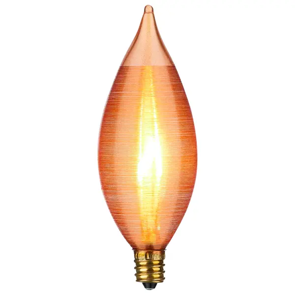 25 Watt C11 Incandescent - Spun Amber - 4000 Average rated hours - Candelabra base - 120 Volt - alternate view