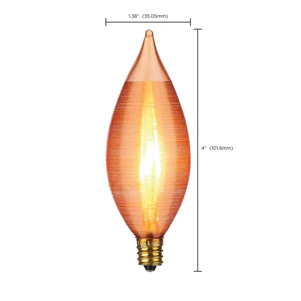 25 Watt C11 Incandescent - Spun Amber - 4000 Average rated hours - Candelabra base - 120 Volt - Image 11