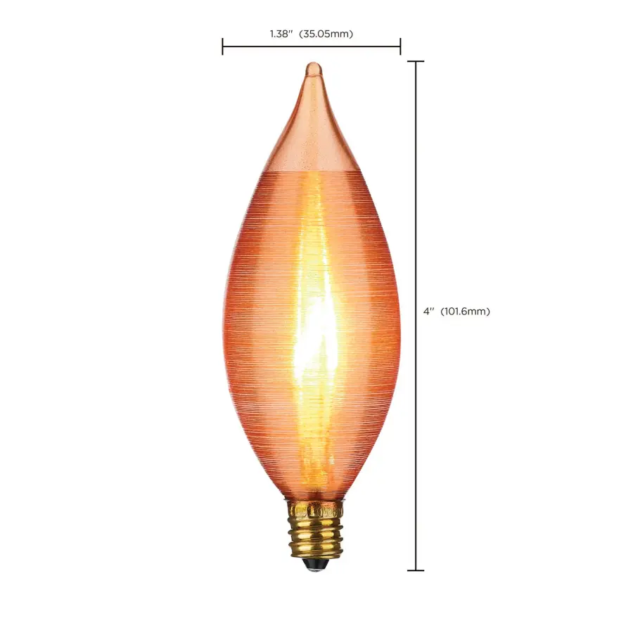 25 Watt C11 Incandescent - Spun Amber - 4000 Average rated hours - Candelabra base - 120 Volt - Image 11