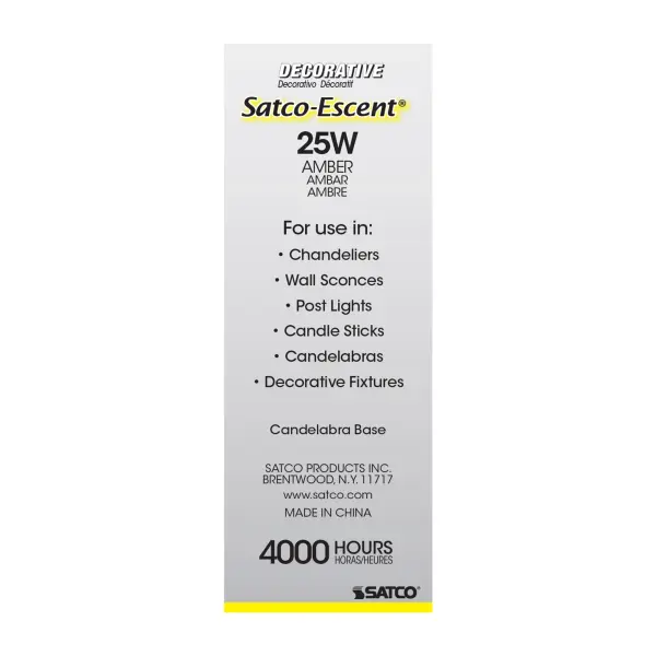25 Watt C11 Incandescent - Spun Amber - 4000 Average rated hours - Candelabra base - 120 Volt - Image 5