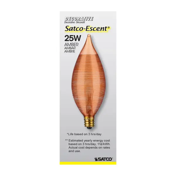 25 Watt C11 Incandescent - Spun Amber - 4000 Average rated hours - Candelabra base - 120 Volt - Image 6