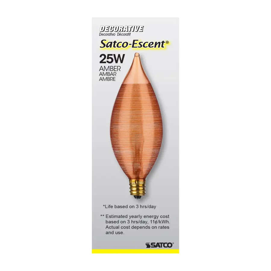 25 Watt C11 Incandescent - Spun Amber - 4000 Average rated hours - Candelabra base - 120 Volt - Image 6