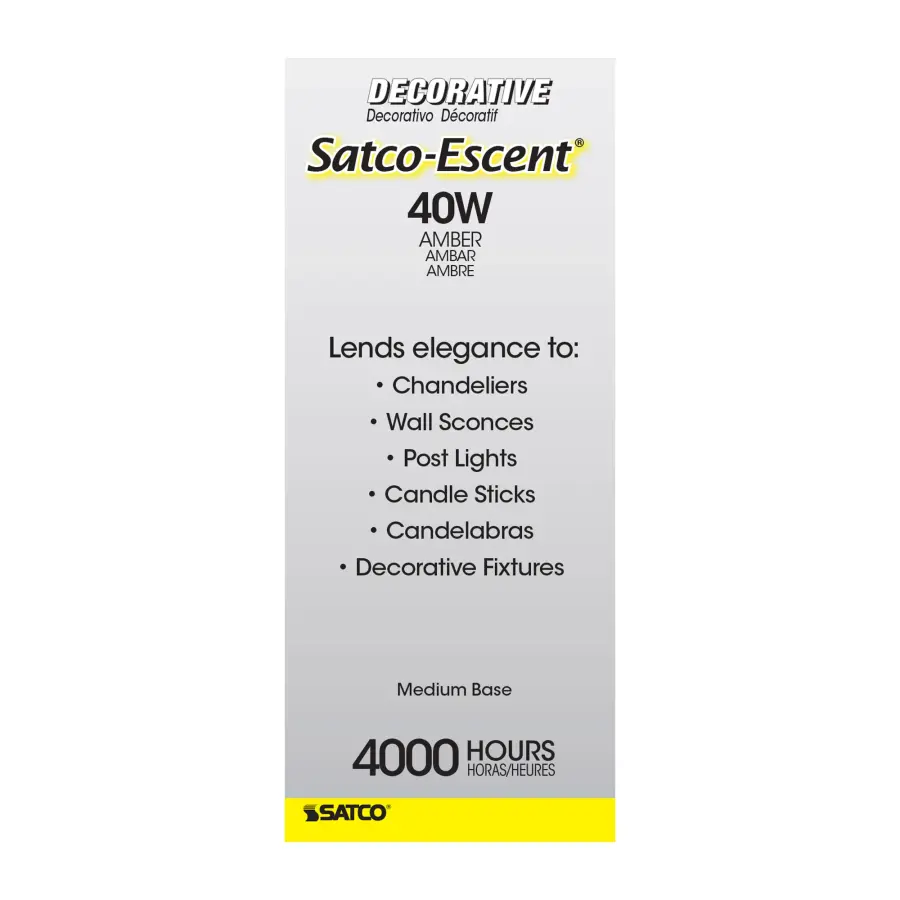 40 Watt C15 Incandescent - Spun Amber - 4000 Average rated hours - Medium base - 120 Volt - Image 5