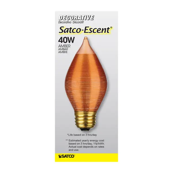 40 Watt C15 Incandescent - Spun Amber - 4000 Average rated hours - Medium base - 120 Volt - Image 6