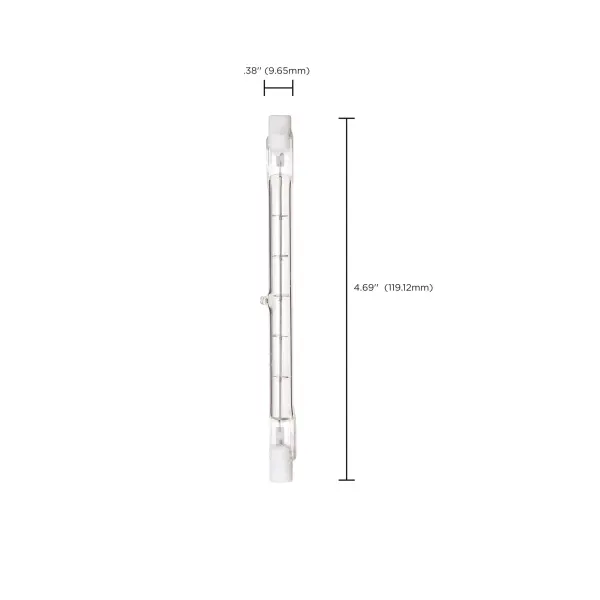 500 Watt - Halogen - T3 - Clear - 1500 Average rated hours - 9500 Lumens - Double Ended base - 120 Volt - 2-Card - Image 4