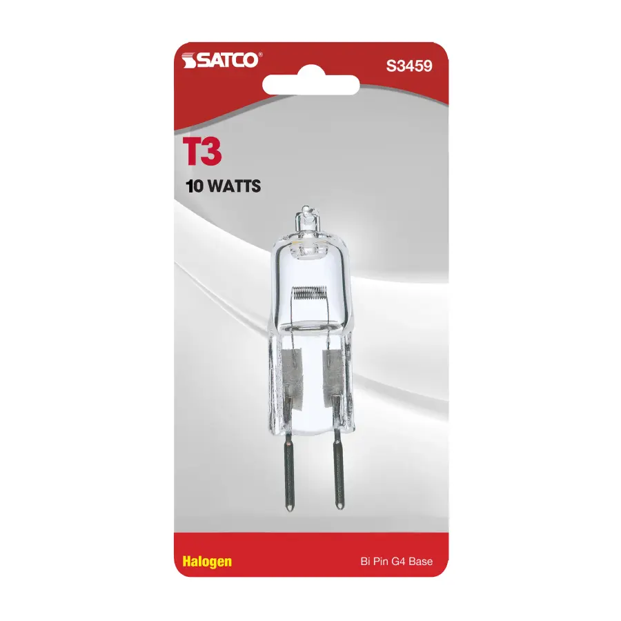 10 Watt - Halogen - T3 - Clear - 2000 Average rated hours - 120 Lumens - Bi Pin G4 base - 12 Volt - Carded - Image 2