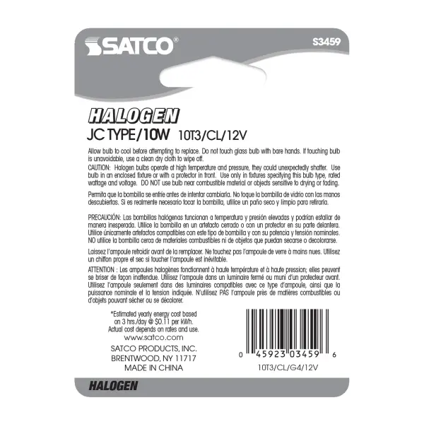 10 Watt - Halogen - T3 - Clear - 2000 Average rated hours - 120 Lumens - Bi Pin G4 base - 12 Volt - Carded - Image 4