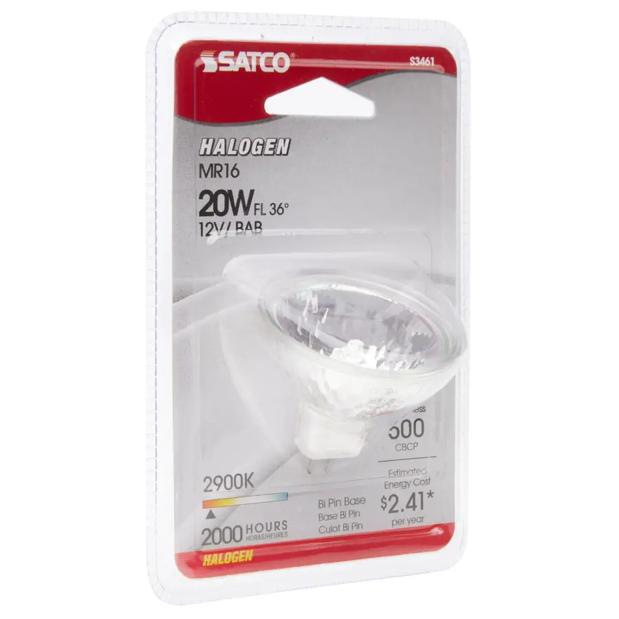 20 Watt - Halogen - MR16 - BAB - 2000 Average rated hours - Miniature 2 Pin Round base - 12 Volt - Carded - Image 8