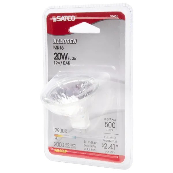 20 Watt - Halogen - MR16 - BAB - 2000 Average rated hours - Miniature 2 Pin Round base - 12 Volt - Carded - Image 9