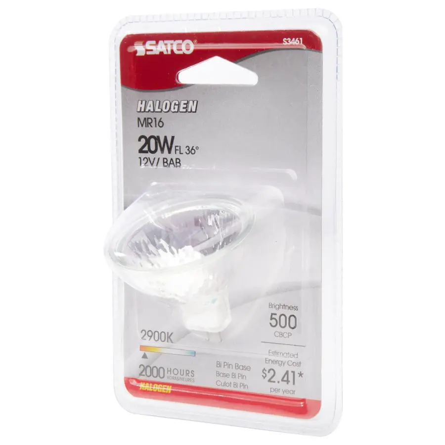20 Watt - Halogen - MR16 - BAB - 2000 Average rated hours - Miniature 2 Pin Round base - 12 Volt - Carded - Image 9
