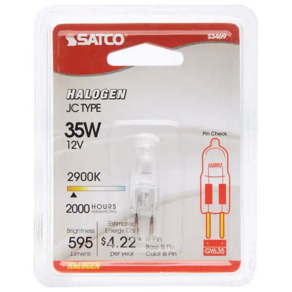 35 Watt - Halogen - T4 - Clear - 2000 Average rated hours - 595 Lumens - Bi Pin GY6.35 base - 12 Volt - Carded - Image 6