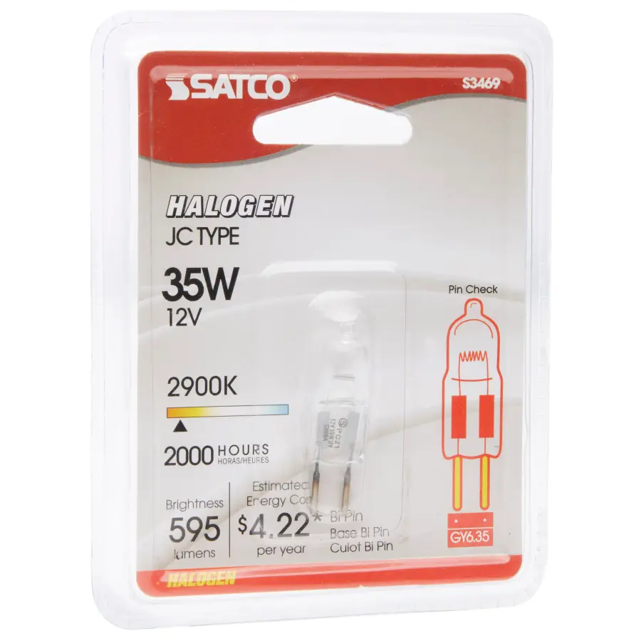 35 Watt - Halogen - T4 - Clear - 2000 Average rated hours - 595 Lumens - Bi Pin GY6.35 base - 12 Volt - Carded - Image 8