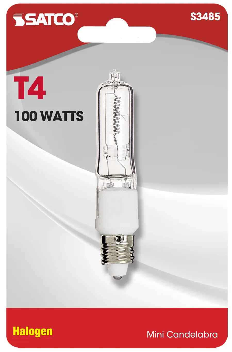 100 Watt - Halogen - T4 - Clear - 2000 Average rated hours - 1700 Lumens - Mini Candelabra base - 120 Volt - Carded - Image 2