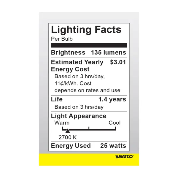 25 Watt R14 Stubby Incandescent - Clear - 1500 Average rated hours - 135 Lumens - Medium base - 120 Volt - Image 5