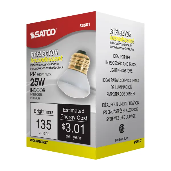 25 Watt R14 Stubby Incandescent - Clear - 1500 Average rated hours - 135 Lumens - Medium base - 120 Volt - Image 6