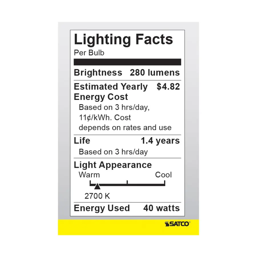 40 Watt R14 Stubby Incandescent - Clear - 1500 Average rated hours - 280 Lumens - Medium base - 120 Volt - Image 5
