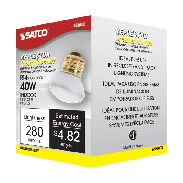 40 Watt R14 Stubby Incandescent - Clear - 1500 Average rated hours - 280 Lumens - Medium base - 120 Volt - Image 6