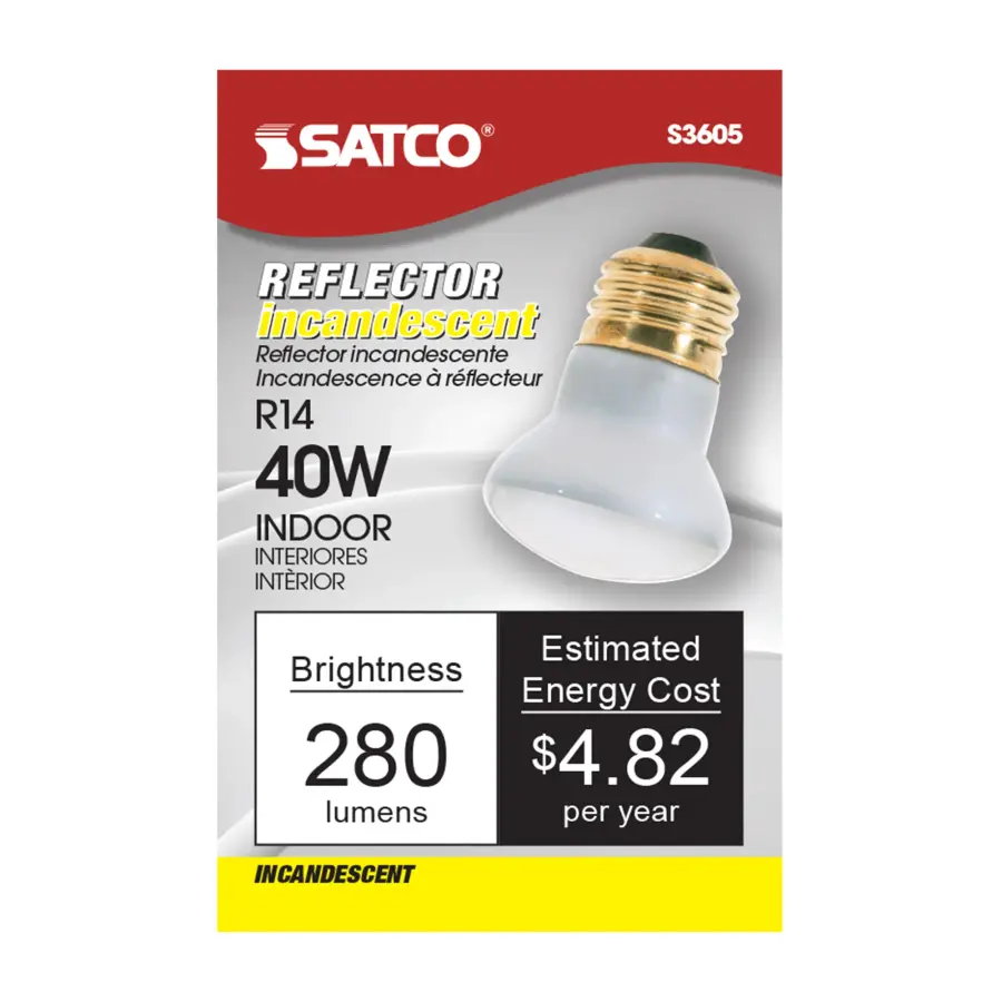 25 Watt R14 Incandescent - Translucent - 1500 Average rated hours - 135 Lumens - Medium base - 120 Volt - Image 2