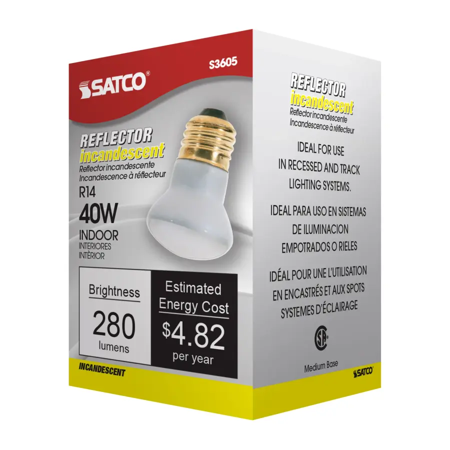 25 Watt R14 Incandescent - Translucent - 1500 Average rated hours - 135 Lumens - Medium base - 120 Volt - Image 6