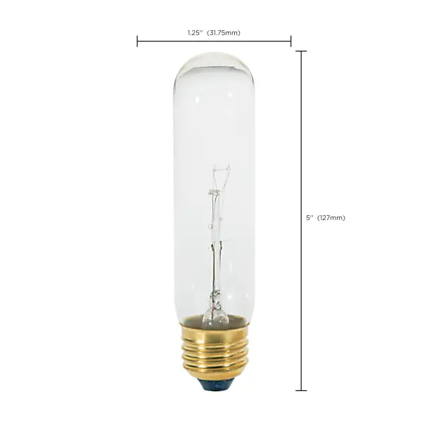 25 Watt T10 Incandescent - Clear - 2000 Average rated hours - 200 Lumens - Medium base - 120 Volt - Carded - Image 4