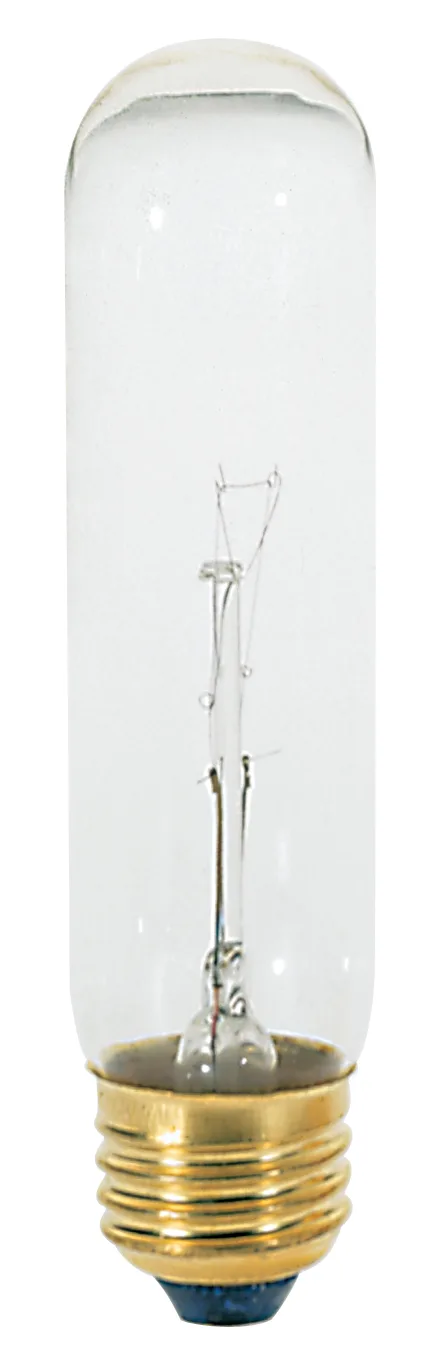 40 Watt T10 Incandescent - Clear - 2000 Average rated hours - 280 Lumens - Medium base - 120 Volt - Carded