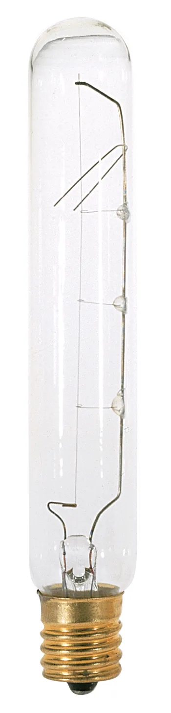 25 Watt T6 1/2 Incandescent - Clear - 1500 Average rated hours - 180 Lumens - Intermediate base - 130 Volt - Carded