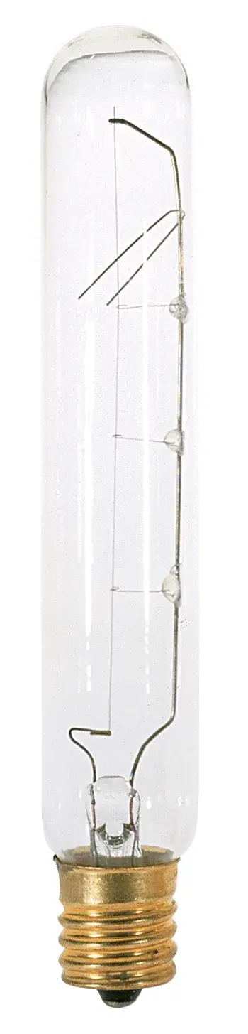 25 Watt T6 1/2 Incandescent - Clear - 1500 Average rated hours - 180 Lumens - Intermediate base - 130 Volt - Carded - Image 1