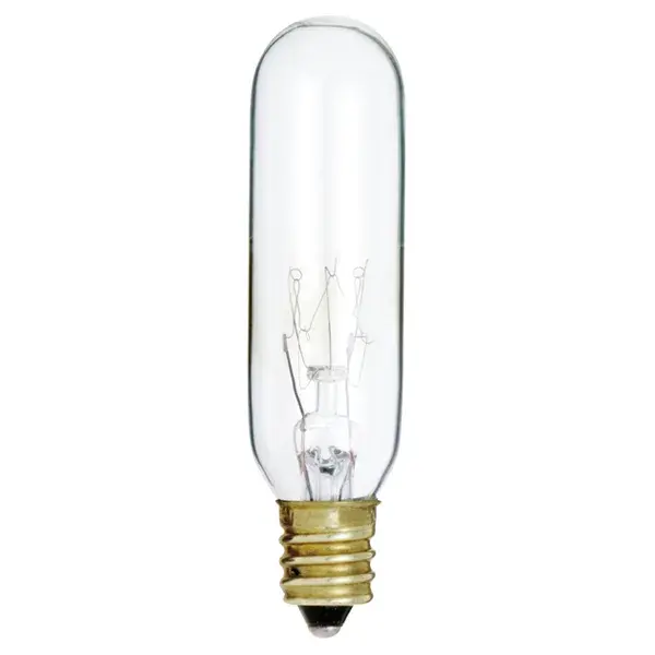 25 Watt - Incandescent - T6 - Clear - 2000 Average rated hours - 180 Lumens - Candelabra base - 120 Volt - Carded - Image 1