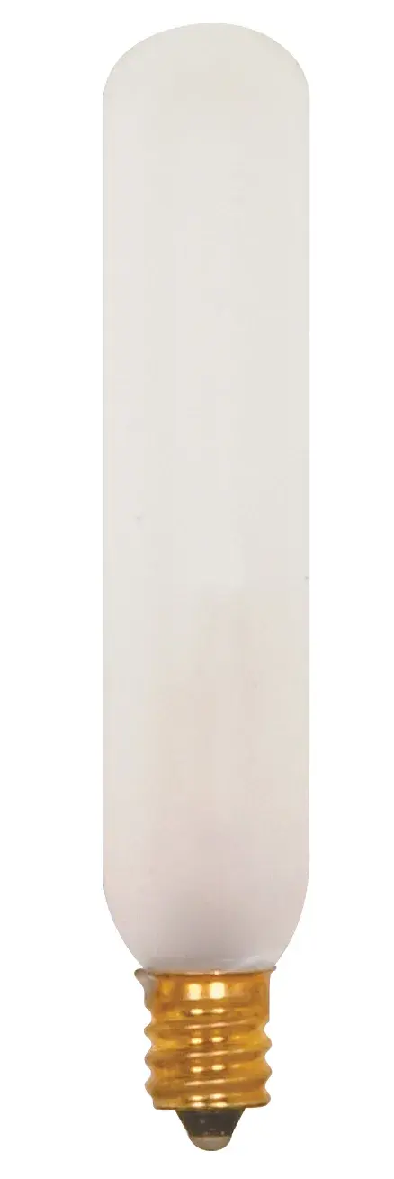 15 Watt T6 Incandescent - Frost - 2500 Average rated hours - 90 Lumens - Candelabra base - 120 Volt - 2-Card