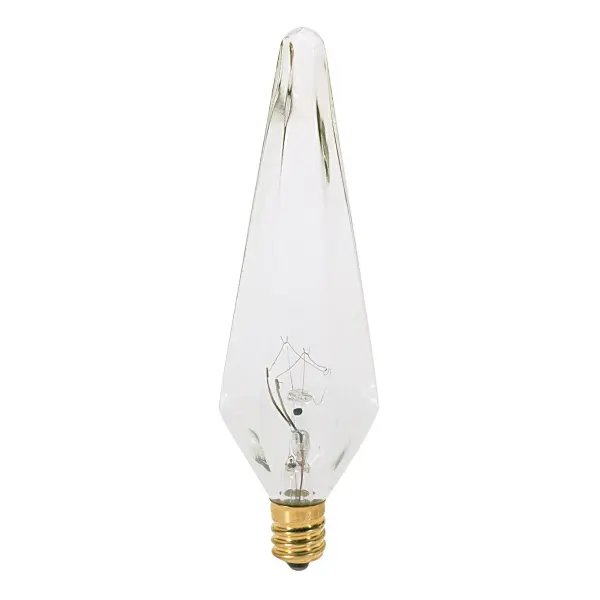 25 Watt HX10.5 Incandescent - Clear - 1500 Average rated hours - 175 Lumens - Candelabra base - 120 Volt - 2-Card