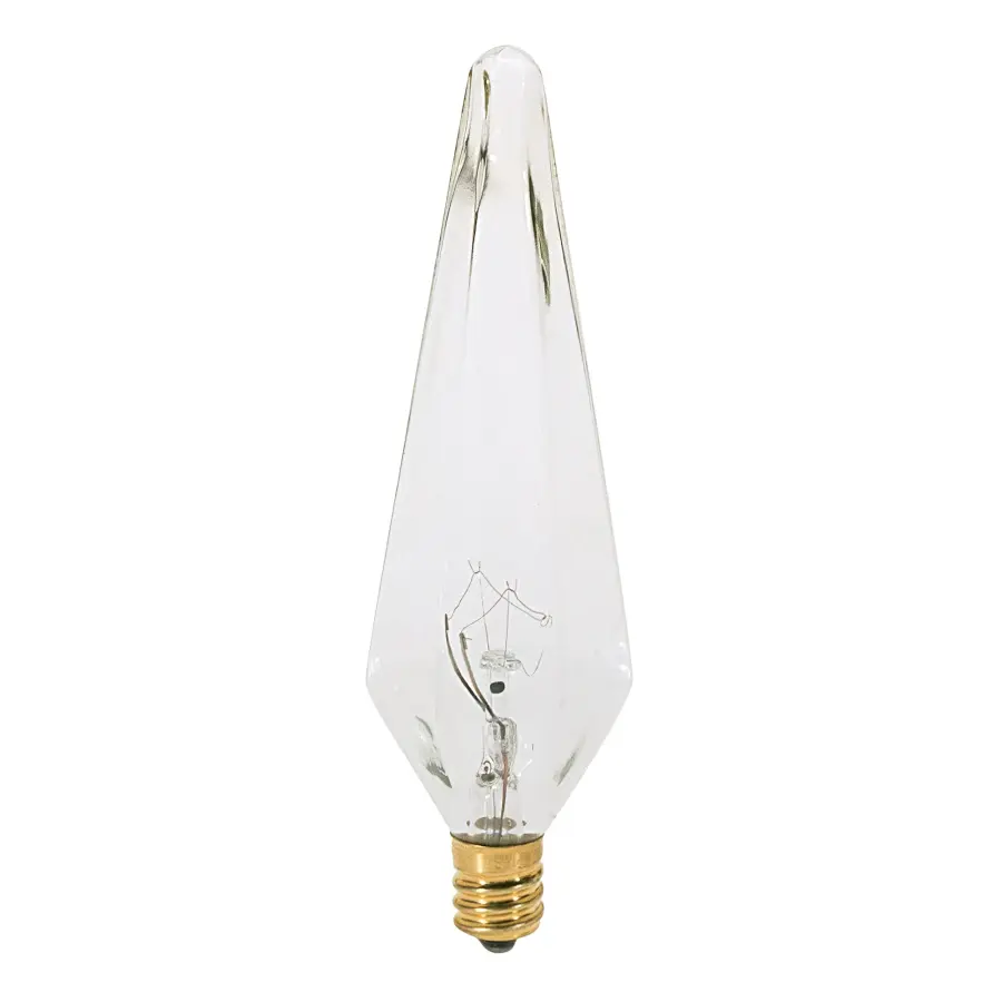25 Watt HX10.5 Incandescent - Clear - 1500 Average rated hours - 175 Lumens - Candelabra base - 120 Volt - 2-Card