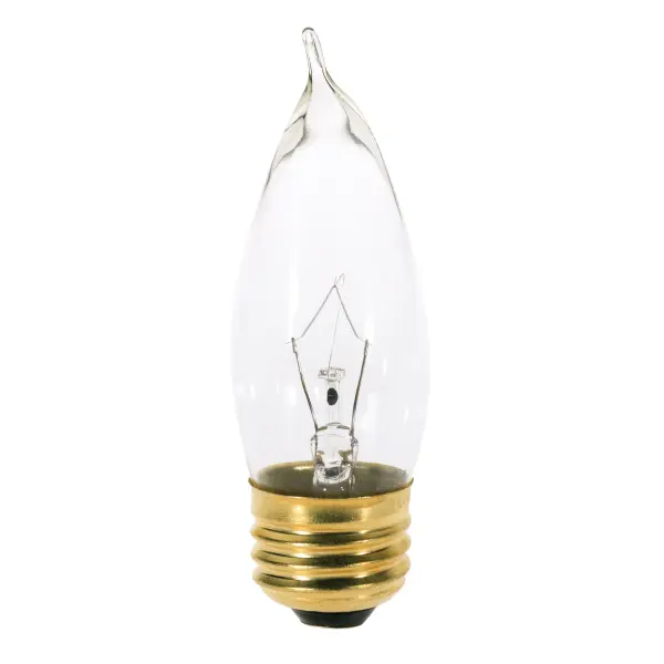 25 Watt CA10 Incandescent - Clear - 1500 Average rated hours - 210 Lumens - Medium base - 120 Volt - 2-Card - Image 1