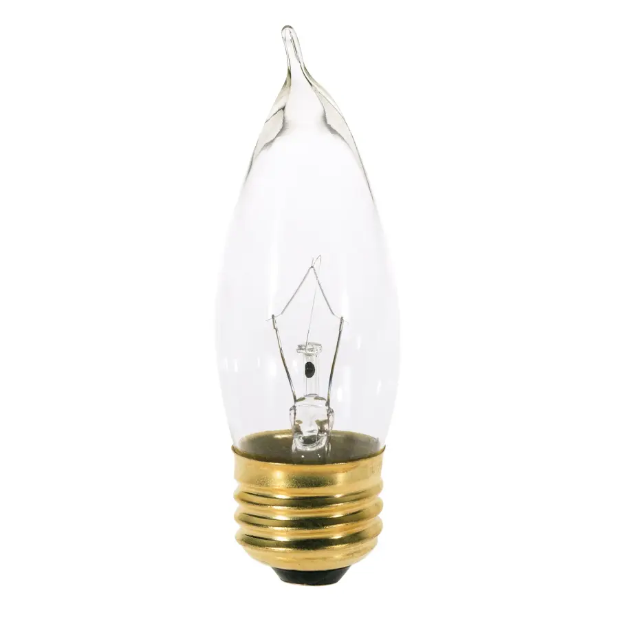 25 Watt CA10 Incandescent - Clear - 1500 Average rated hours - 210 Lumens - Medium base - 120 Volt - 2-Card - Image 1