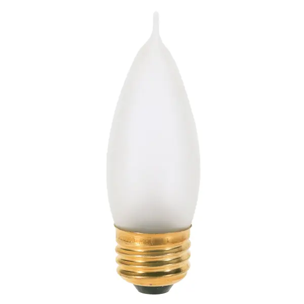 25 Watt CA10 Incandescent - Frost - 1500 Average rated hours - 200 Lumens - Medium base - 120 Volt - 2-Card