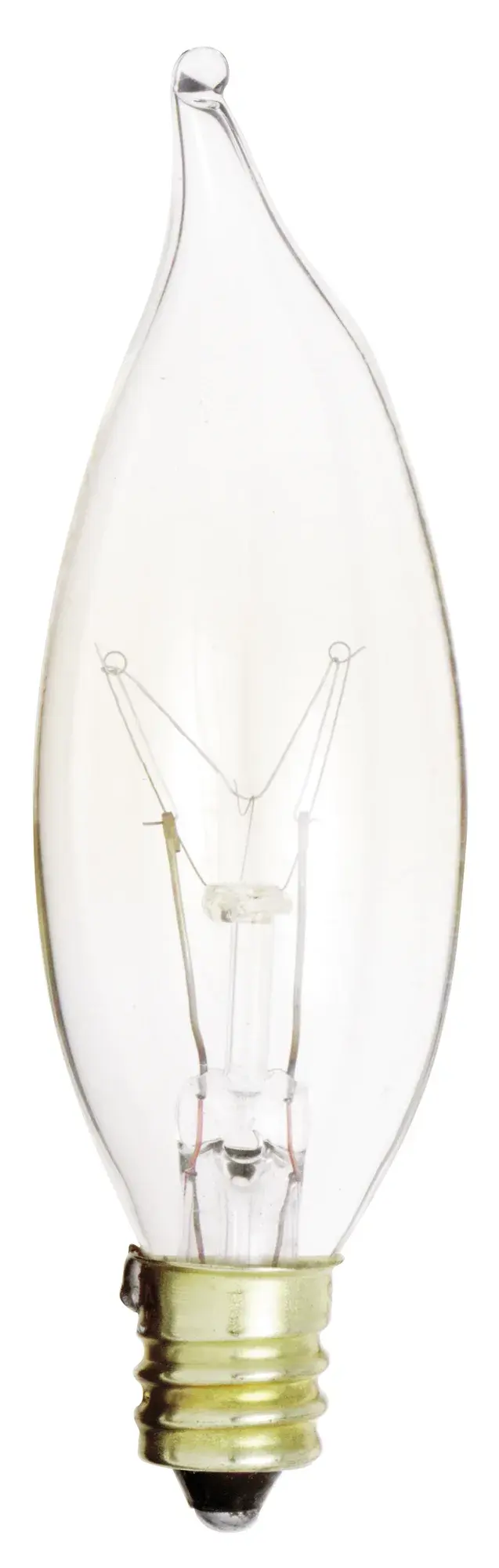 15 Watt CA8 Incandescent - Clear - 1500 Average rated hours - 100 Lumens - Candelabra base - 120 Volt - 2-Card - Image 1