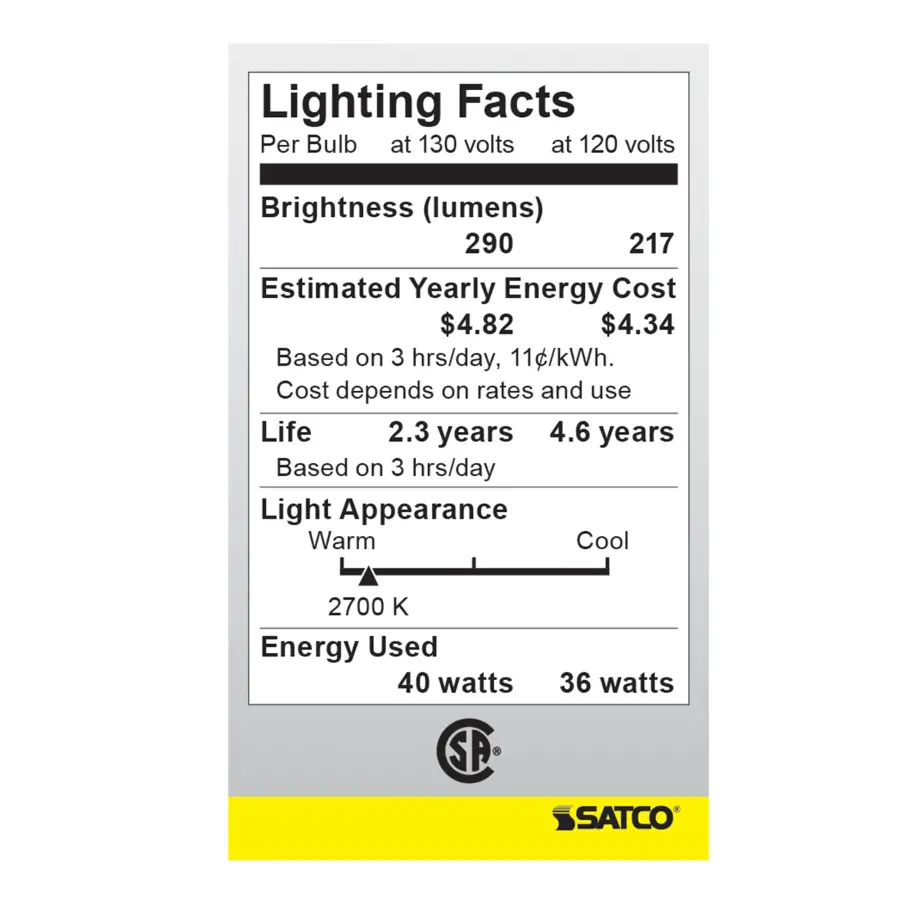40 Watt A15 Incandescent - Frost - Appliance Lamp - 2500 Average rated hours - 290/217 Lumens - Medium base - 130/120 Volt - Image 5