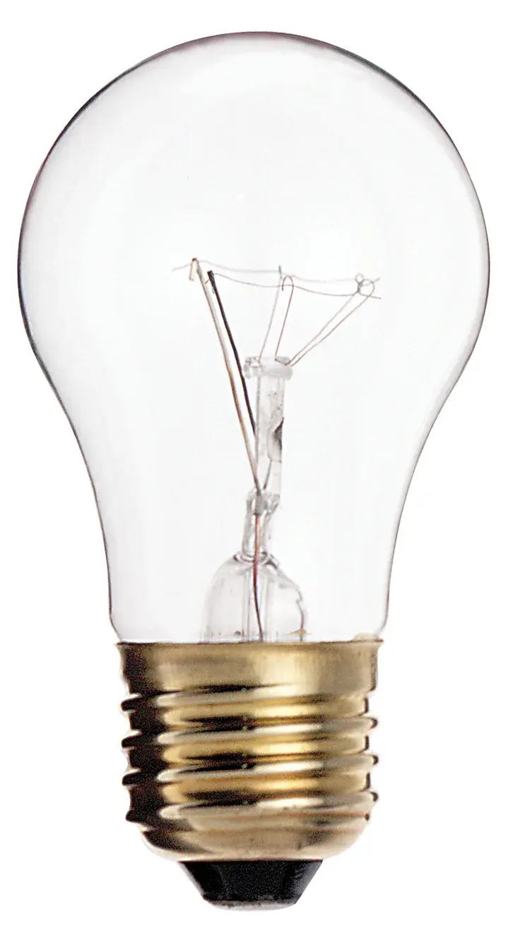 25 Watt A15 Incandescent - Clear - 2500 Average rated hours - 150 Lumens - Medium base - 130 Volt