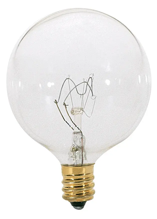 25 Watt G16 1/2 Incandescent - Clear - 1500 Average rated hours - 232 Lumens - Candelabra base - 120 Volt - Image 1