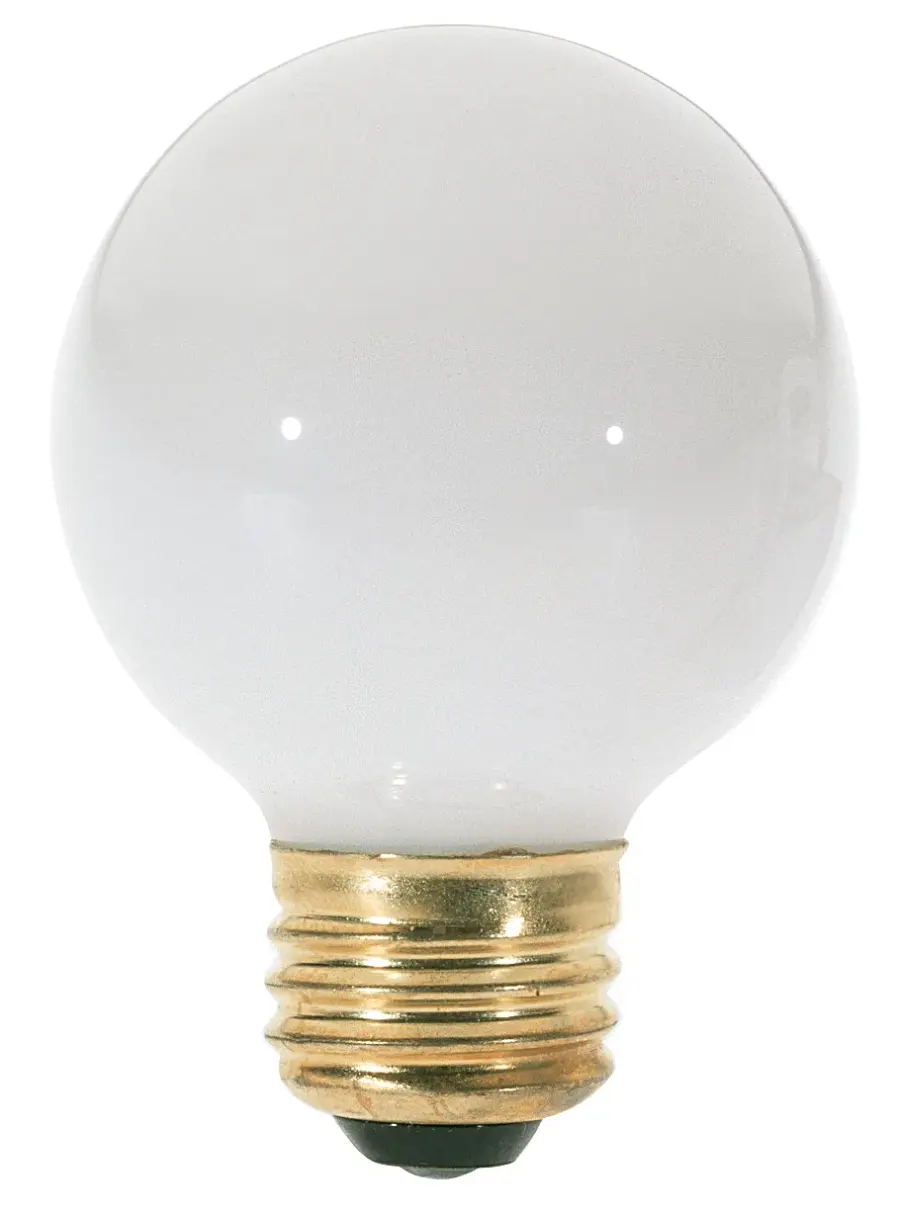 25 Watt G18 1/2 Incandescent - Gloss White - 1500 Average rated hours - 160 Lumens - Medium base - 120 Volt