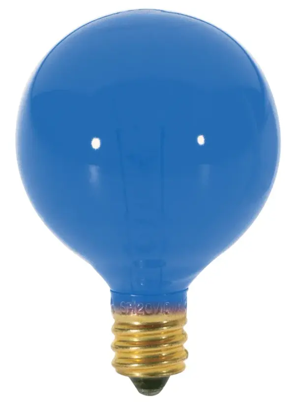 10 Watt G12 1/2 Incandescent - Transparent Blue - 1500 Average rated hours - Candelabra base - 120 Volt