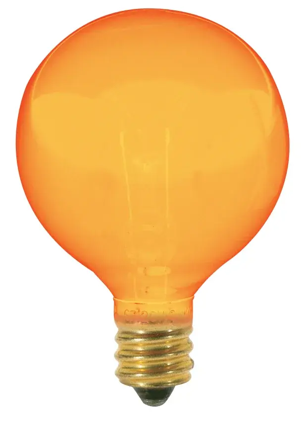 10 Watt G12 1/2 Incandescent - Transparent Amber - 1500 Average rated hours - Candelabra base - 120 Volt - Image 1