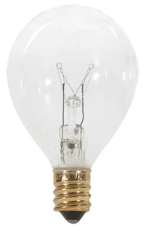 10 Watt G12 1/2 Pear Incandescent - Clear - 1500 Average rated hours - 60 Lumens - Candelabra base - 120 Volt