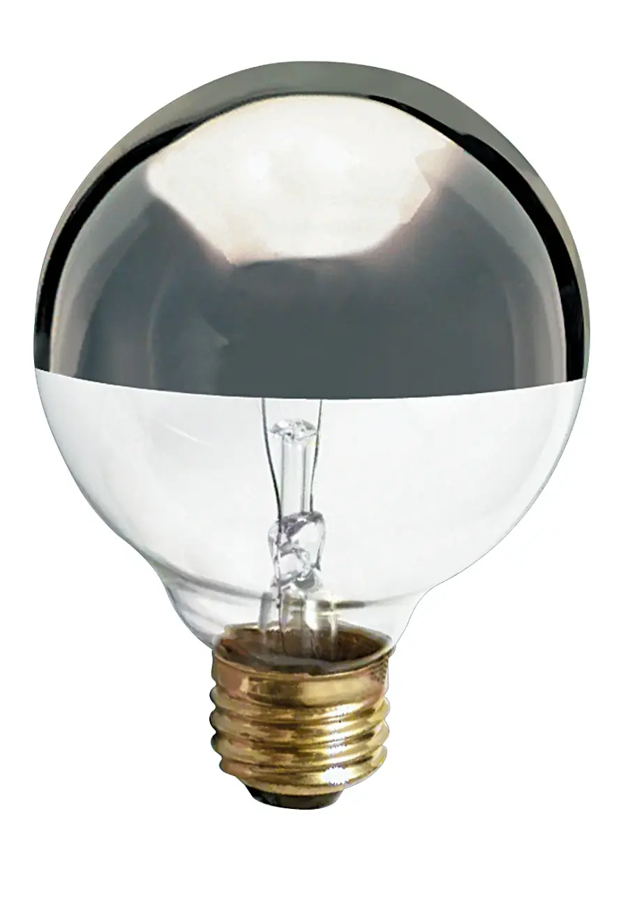 25 Watt G25 Incandescent - Silver Crown - 1500 Average rated hours - 150 Lumens - Medium base - 120 Volt