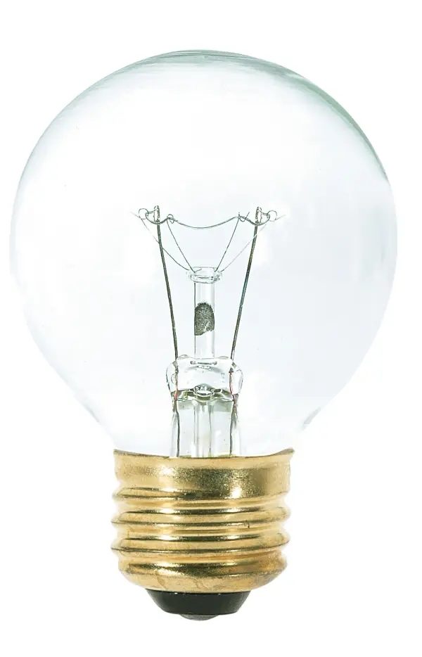 25 Watt G18 1/2 Incandescent - Clear - 1500 Average rated hours - 180 Lumens - Medium base - 120 Volt