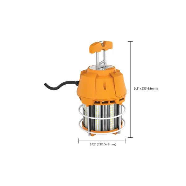 60 Watt LED Hi-Lumen temporary Hi-Bay Caged lamp - 5000K - Integrated Cord / Plug & Hook - 120 Volt - Image 11