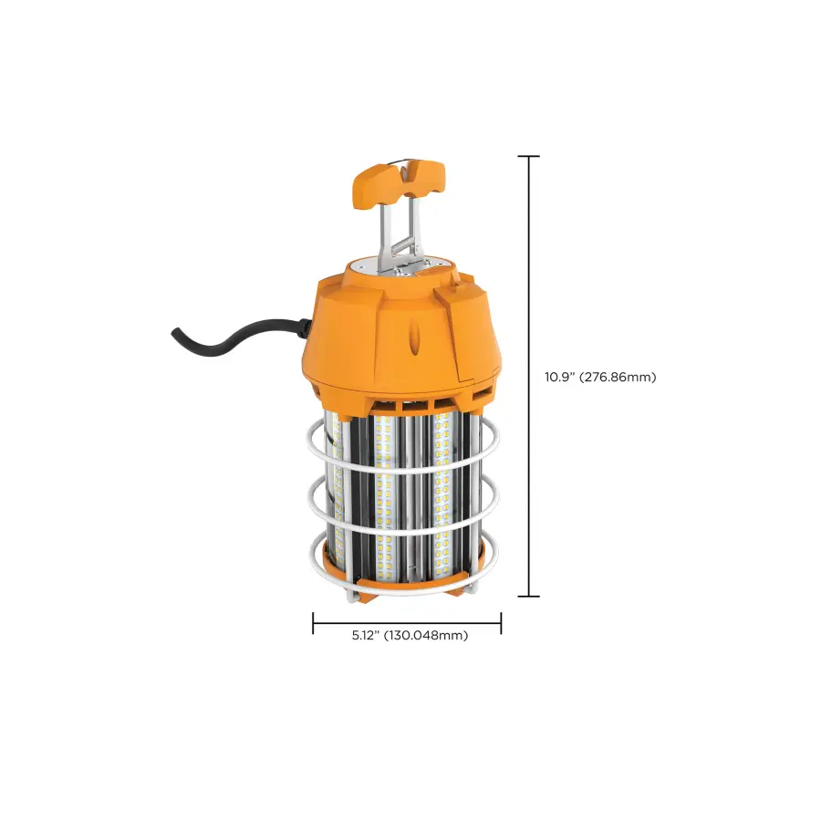 100 Watt LED Hi-Lumen temporary Hi-Bay Caged lamp - 5000K - Integrated Cord / Plug & Hook - 120 Volt - Image 12