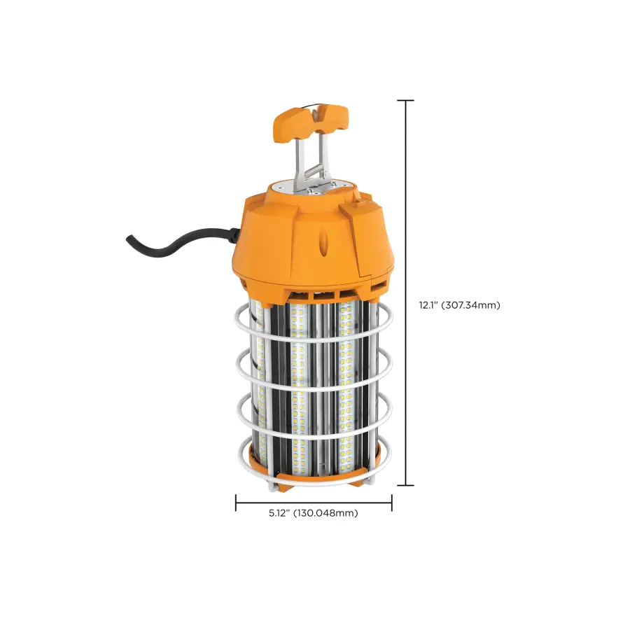 150 Watt LED Hi-Lumen temporary Hi-Bay Caged lamp - 5000K - Integrated Cord / Plug & Hook - 120 Volt - Image 13