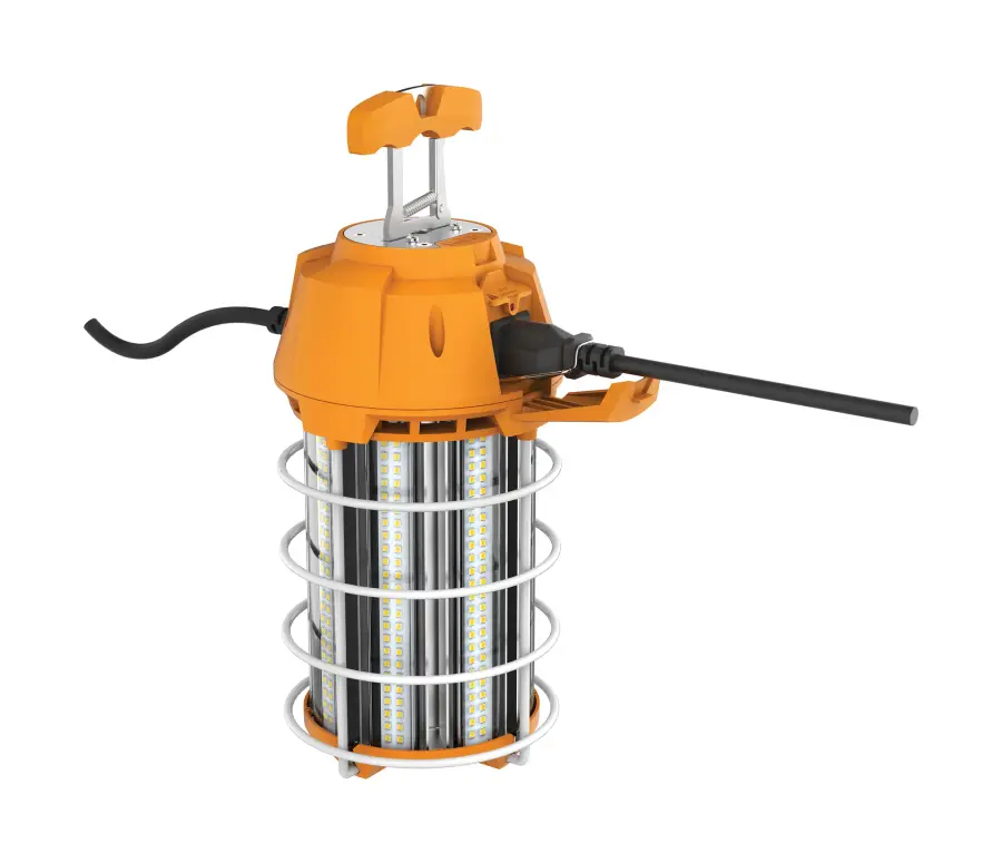 150 Watt LED Hi-Lumen temporary Hi-Bay Caged lamp - 5000K - Integrated Cord / Plug & Hook - 120 Volt - Image 4